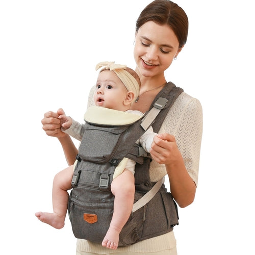 Ergonomic 3-in-1 Baby Carrier with Hipseat - Comfortable Multi-Position Infant Backpack Sling