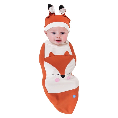 Cute Fox Newborn Swaddle Blanket & Hat Set - Soft Infant Sleep Sack Receiving Blanket