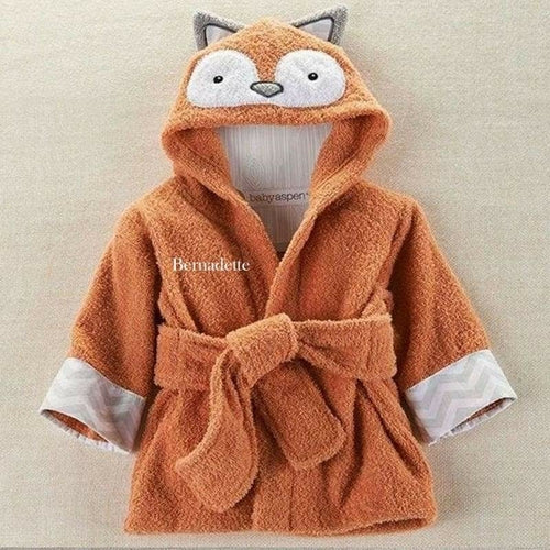 Rub-a-Dub" Cute Fox Hooded Baby Bathrobe - Soft Infant Bath & Spa Robe