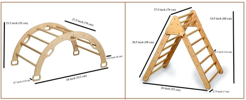 Montessori Climbing Set / Pikler Triangle, Climbing Arch & Ramp / 3